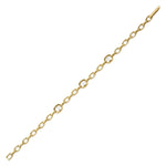 yellow gold open-link bracelet with baguette-cut stones on white background