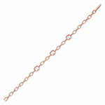 rose gold open-link bracelet with baguette-cut stones on white background