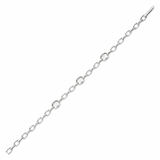 white gold open-link bracelet with baguette-cut stones on white background
