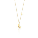 yellow gold butterfly wing pendant necklace on white background