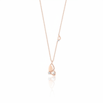 rose gold butterfly wing pendant necklace on white background
