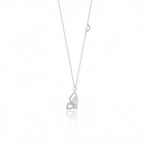 white gold asymmetrical butterfly pendant necklace on white background
