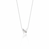 white gold openwork butterfly pendant necklace on white background