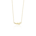 yellow gold butterfly duo necklace on white background
