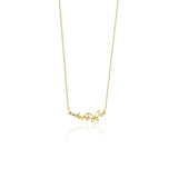 yellow gold butterfly duo necklace on white background