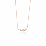 rose gold butterfly duo necklace on white background
