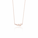 rose gold butterfly duo necklace on white background