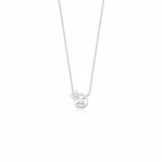 white gold butterfly halo pendant necklace on white background