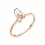 rose gold butterfly loop ring on white background