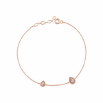 rose gold teardrop station bracelet on white background