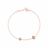 rose gold teardrop station bracelet on white background