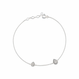 white gold teardrop station bracelet on white background