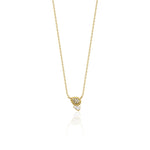 yellow gold beaded teardrop and pear-cut stone necklace on white background