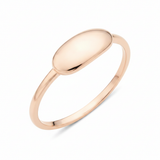 rose gold polished drop ring on white background