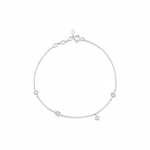 white gold tessera square bracelet with White CZ stones on white background