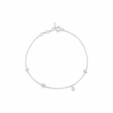 white gold tessera square bracelet with White CZ stones on white background