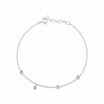 geometric station charm bracelet in white gold on white background