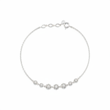 starburst station bracelet in white gold on white background