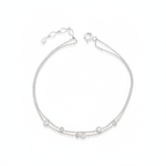 double strand bracelet in white gold on white background
