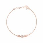 medallion disc bracelet in rose gold on white background