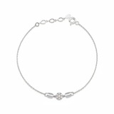 medallion disc bracelet in white gold on white background