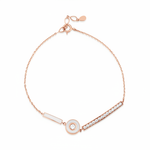 inlay disc bracelet in rose gold on white background