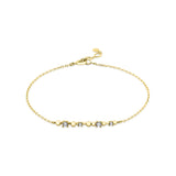 sphere station bracelet in yellow gold on white background