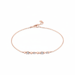 sphere station bracelet in rose gold on white background