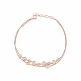 floating circle bracelet in rose gold on white background