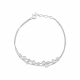 floating circle bracelet in white gold on white background