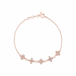 star cluster bangle in rose gold on white background