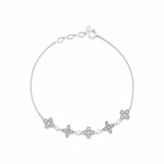 star cluster bangle in white gold on white background
