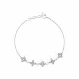 star cluster bangle in white gold on white background
