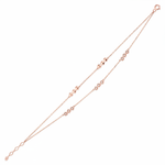 dual stud bracelet in rose gold on white background
