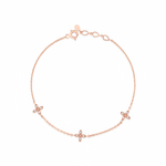 triple bloom bracelet in rose gold on white background