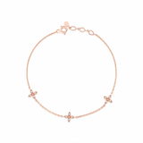 triple bloom bracelet in rose gold on white background