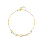 open heart bracelet in yellow gold on white background