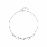 open heart bracelet in white gold on white background