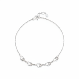 open heart bracelet in white gold on white background