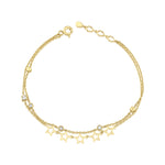 open star bracelet in yellow gold on white background