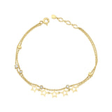 open star bracelet in yellow gold on white background