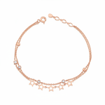 open star bracelet in rose gold on white background