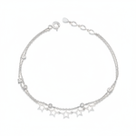 open star bracelet in white gold on white background