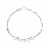 open star bracelet in white gold on white background