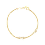 bloom strand bracelet in yellow gold on white background