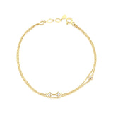 bloom strand bracelet in yellow gold on white background