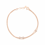 bloom strand bracelet in rose gold on white background