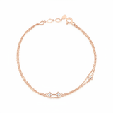 bloom strand bracelet in rose gold on white background