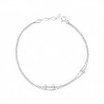 bloom strand bracelet in white gold on white background