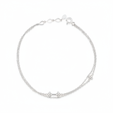 bloom strand bracelet in white gold on white background